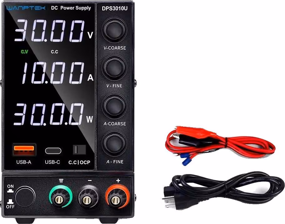 Alimentatore da laboratorio, ricarica rapida USB-A/Type-C, tensione regolabile, DPS3010U