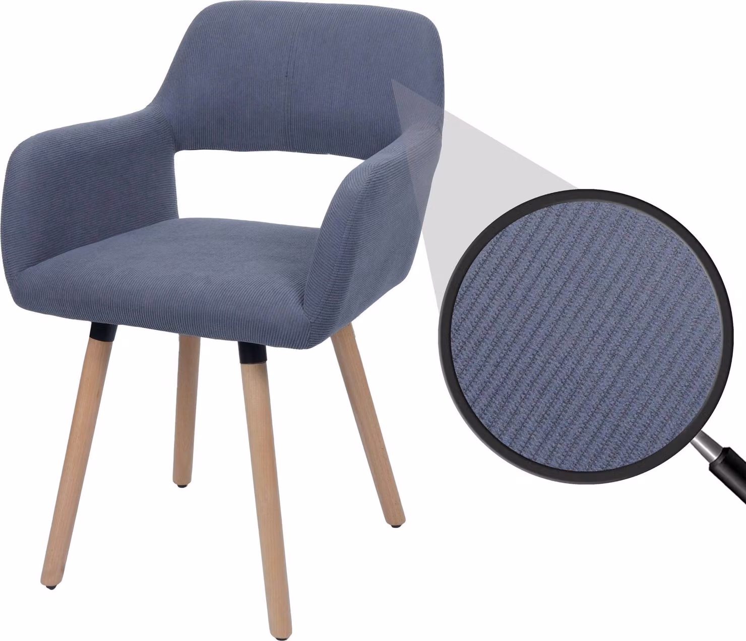Sedia da pranzo HWC-A50 II, sedia da cucina sedia imbottita, legno tessuto/corda tessile (400g/m²) ~ grigio scuro