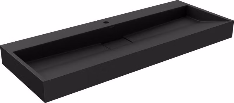 Mexen Ava lavabo da appoggio in conglomerato 1/O 120 x 46 cm, nero - 23011271