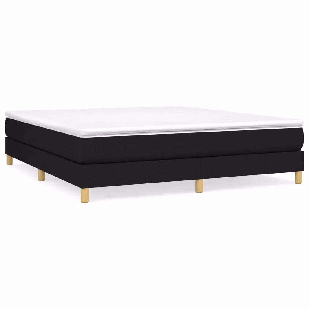 Letto Ibrido vidaXL con Giroletto a Molle e Materasso in Tessuto Nero e Bianco L/P: 180 x 200 cm – 2