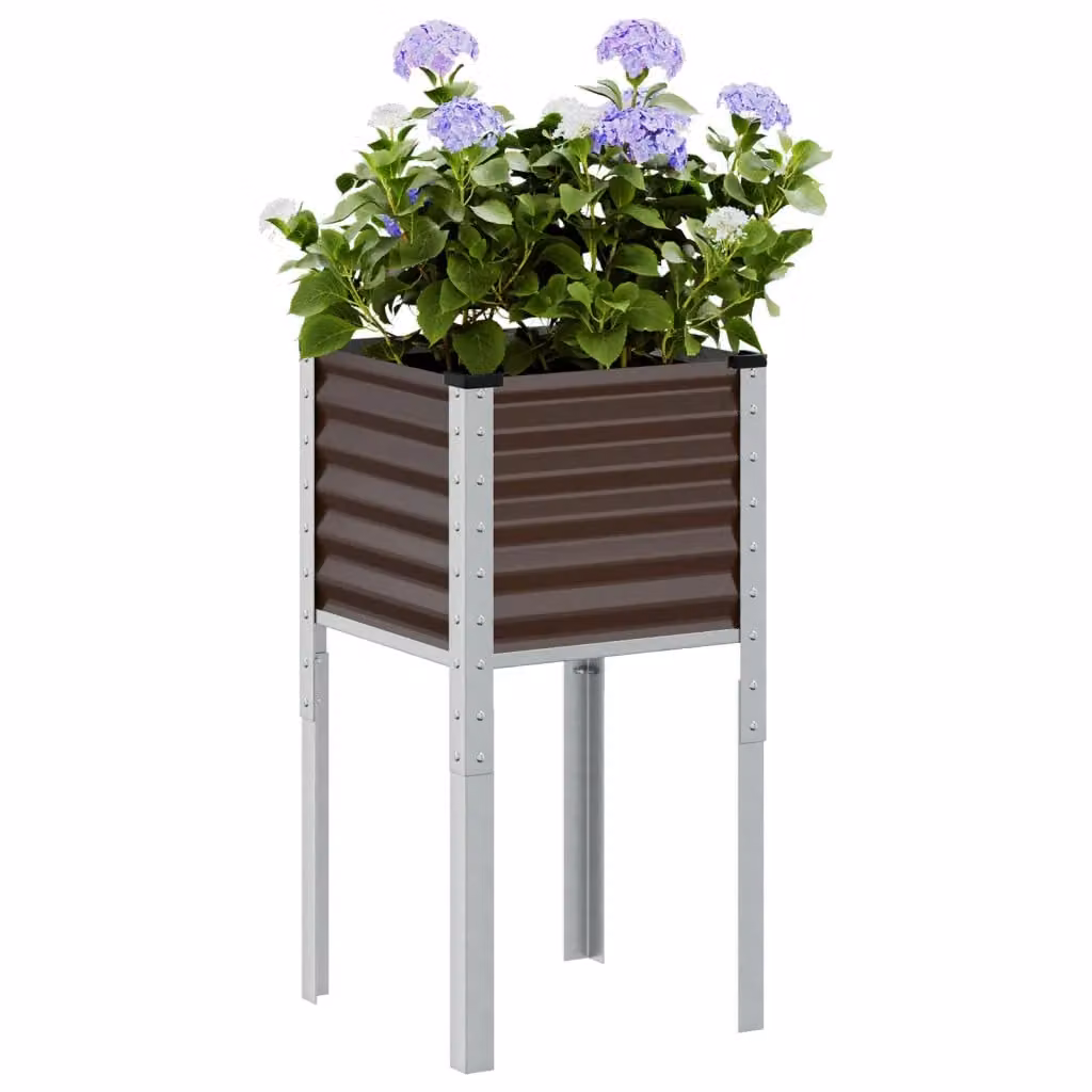 Fioriera da giardino vidaXL in acciaio marrone L/P/H: 45 x 45 x 88 cm
