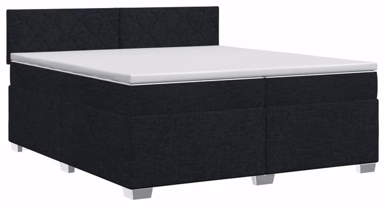 Letto a molle con materasso nero 200 x 200 cm in tessuto