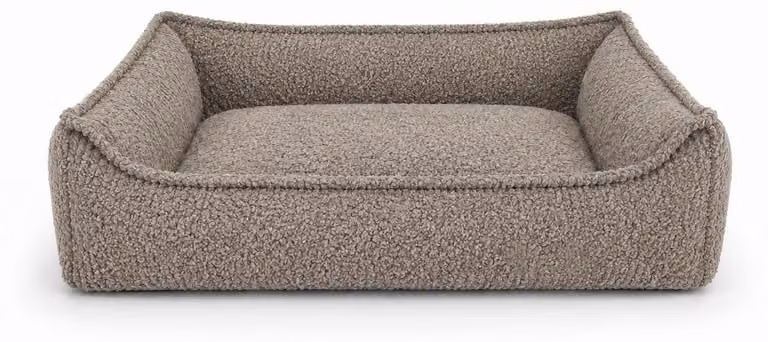 PURRE Nino: Cuccia per cani, cuscino per cani, tessuto bouclé, modello Classic, colore taupe, taglia XL, dimensioni 130x95x35 cm