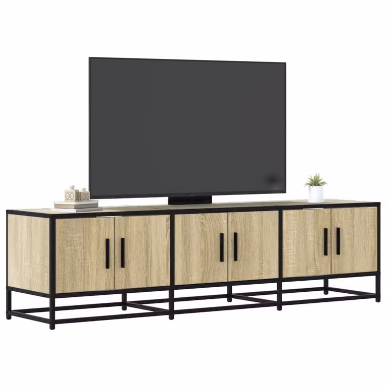 Mobile TV vidaXL in stile industriale, Rovere Sonoma e Metallo, L 150 cm x P 35 cm x H 41 cm