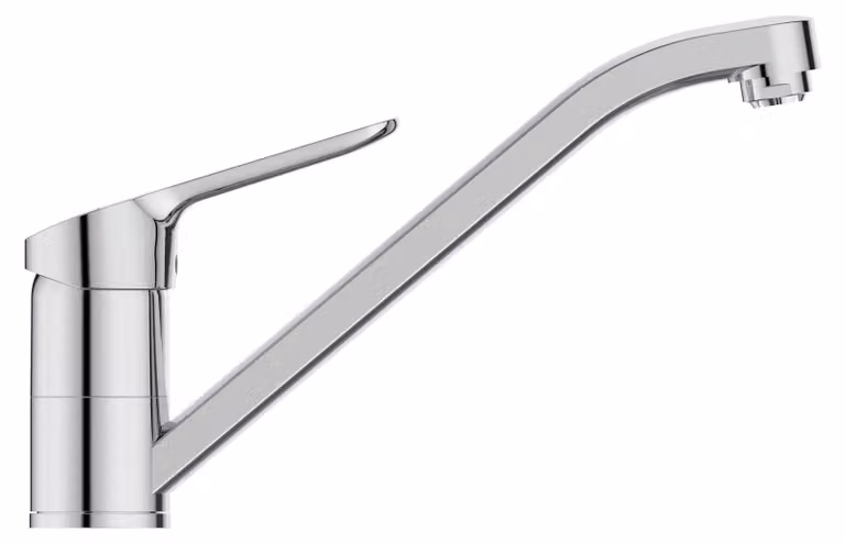 Rubinetto da cucina Ceraflex, cromo, monoblocco, per bassa pressione, girevole a 360°