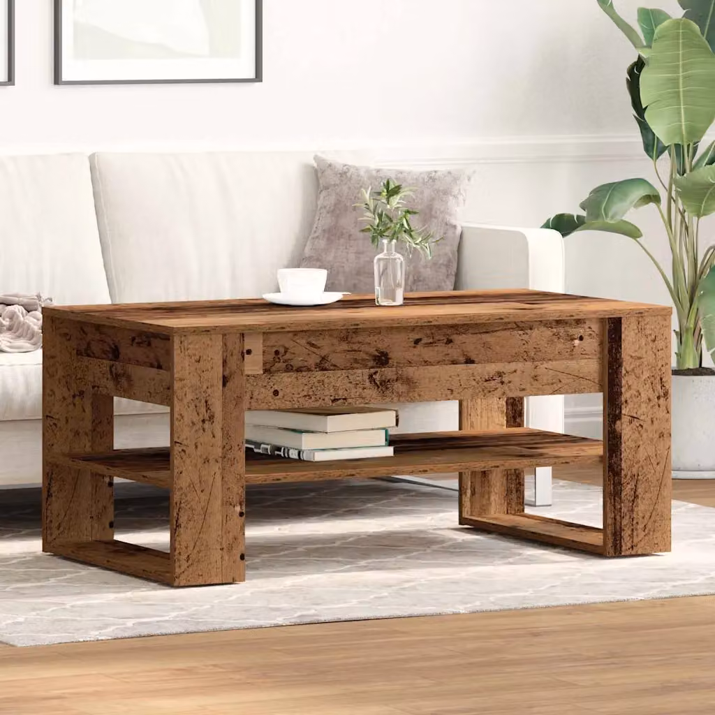 Tavolino da salotto moderno vidaXL in legno vecchio marrone L 102 cm x P 55 cm x H 45 cm