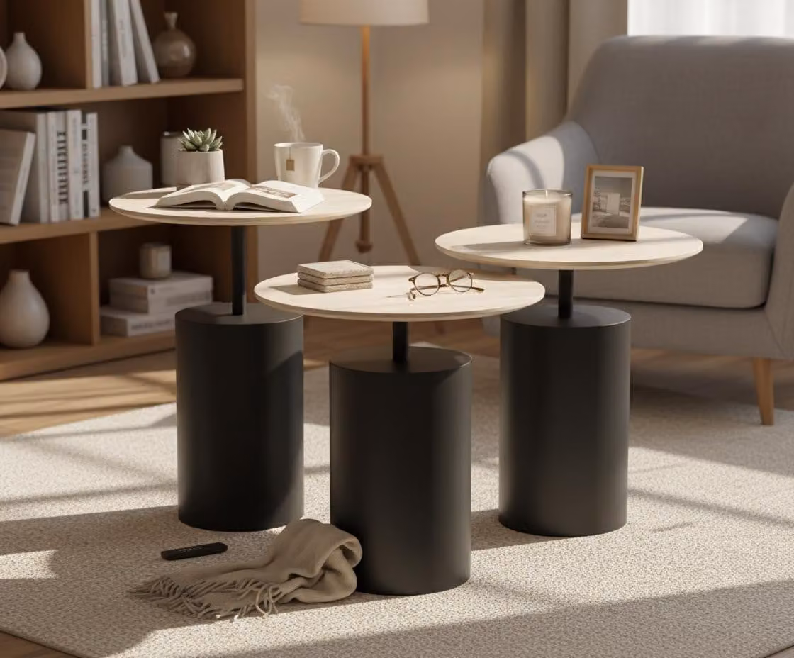 Tavolini da salotto moderni, rotondi, eleganti e comodi, nuovi