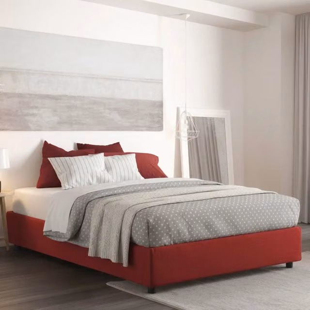 Letto Matrimoniale Alessander Talamo Italia con Materasso Incluso, Rosso, L/P: 160 x 200 cm
