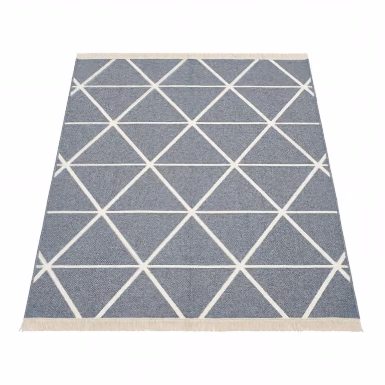Tappeto Skyla reversibile in cotone grigio e giallo con motivo geometrico scandinavo L: 160 cm, P: 220 cm