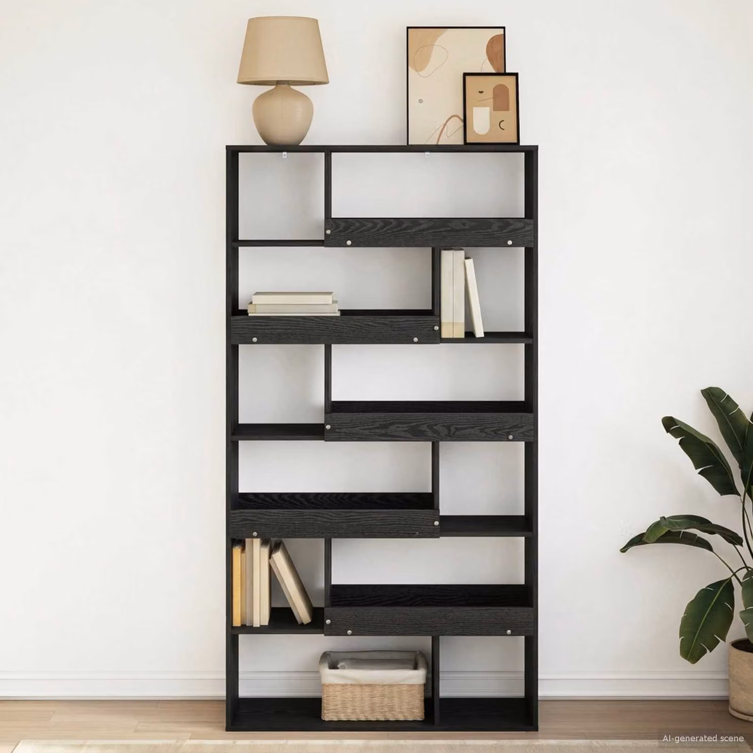 Scaffale per libri vidaXL in legno ingegnerizzato nero opaco L 100 cm x P 33 cm x H 156,5 cm
