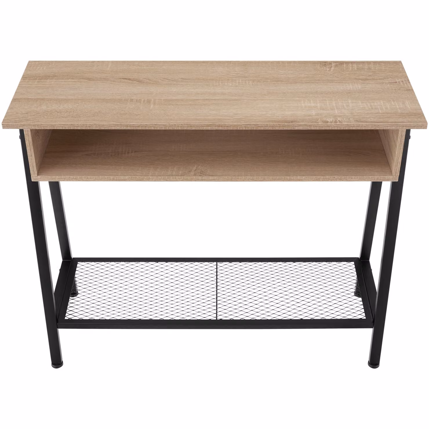 Tavolo console Tralee tectake in stile industriale color rovere e marrone, L/P/H: 100 x 35 x 80,5 cm – 4