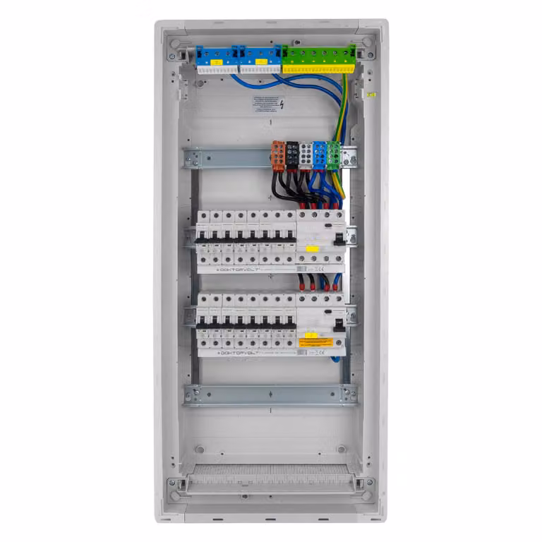 Scatola portafusibili Hager da incasso 4x12 moduli 14xMCB 2xRCCB Scatola portafusibili cablata VDE 755,50 x348x98mm Doktorvolt