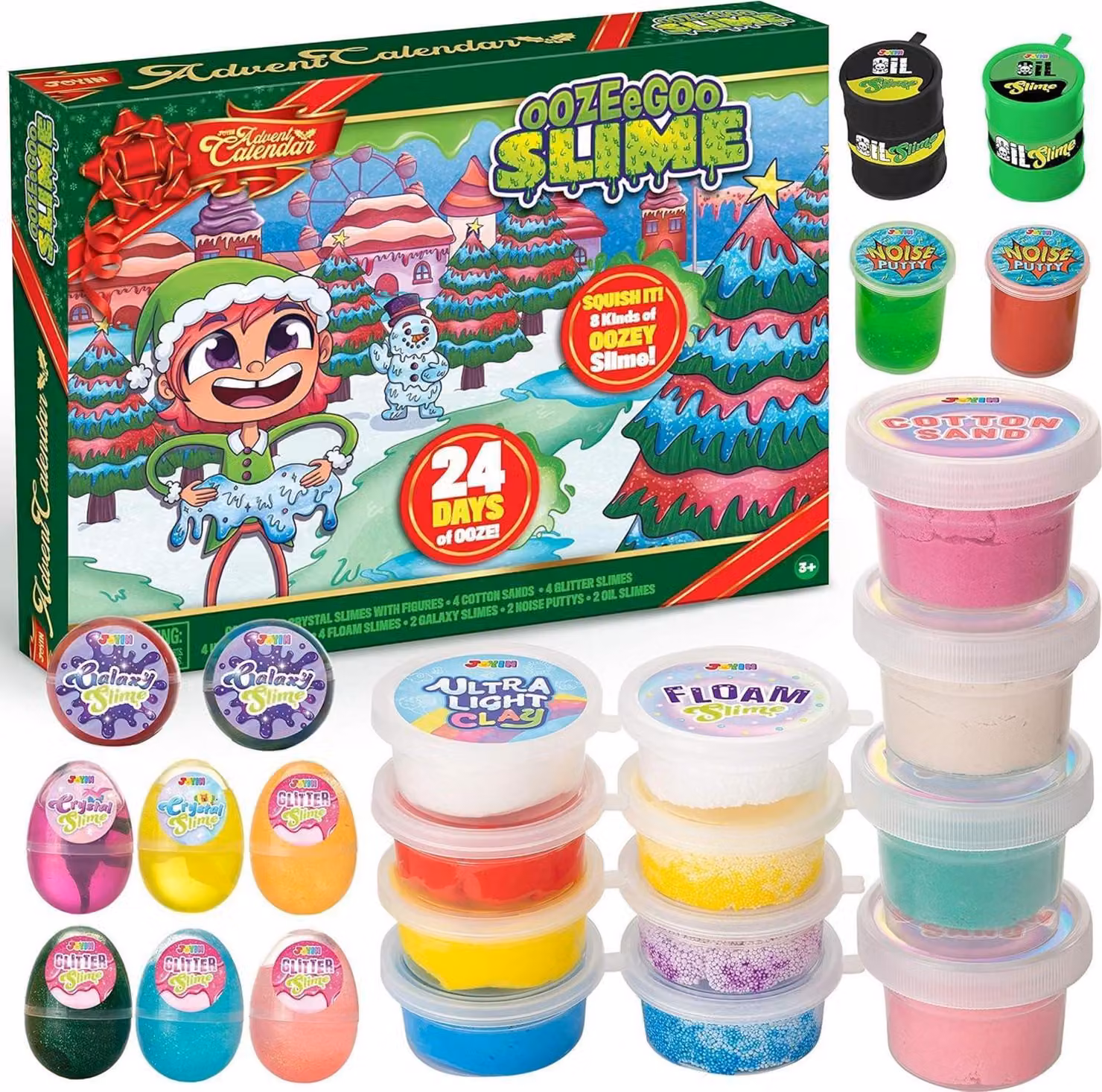 JOYIN 2024 DIY Slime Calendario dell'Avvento Natale 24 giorni conto alla rovescia con accessori