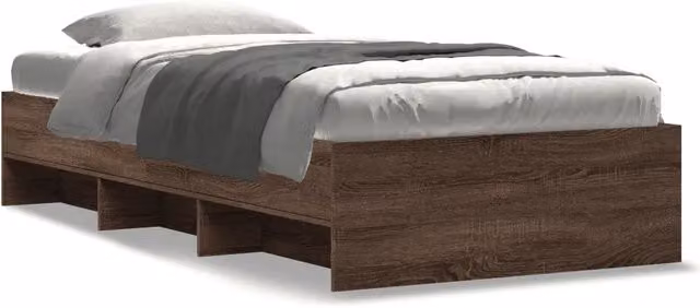 Letto singolo moderno DESIGN IN in legno e MDF color rovere marrone con vani laterali L 100 x P 200 cm
