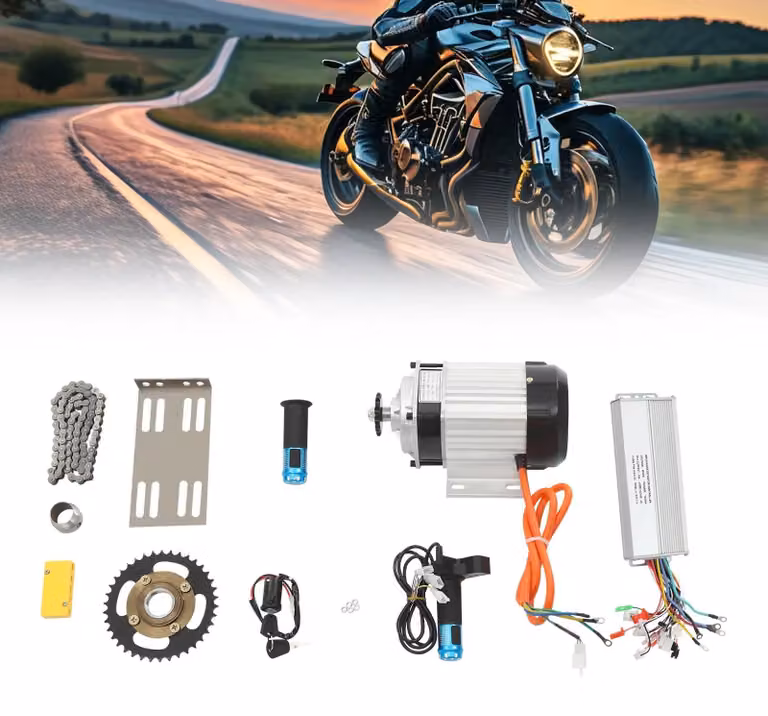 Kit motore elettrico per biciclette e tricicli elettrici: motore a corrente continua senza spazzole, 1000 W, 48 V DC, massimo 45 A, 3 velocità, colore nero/argento