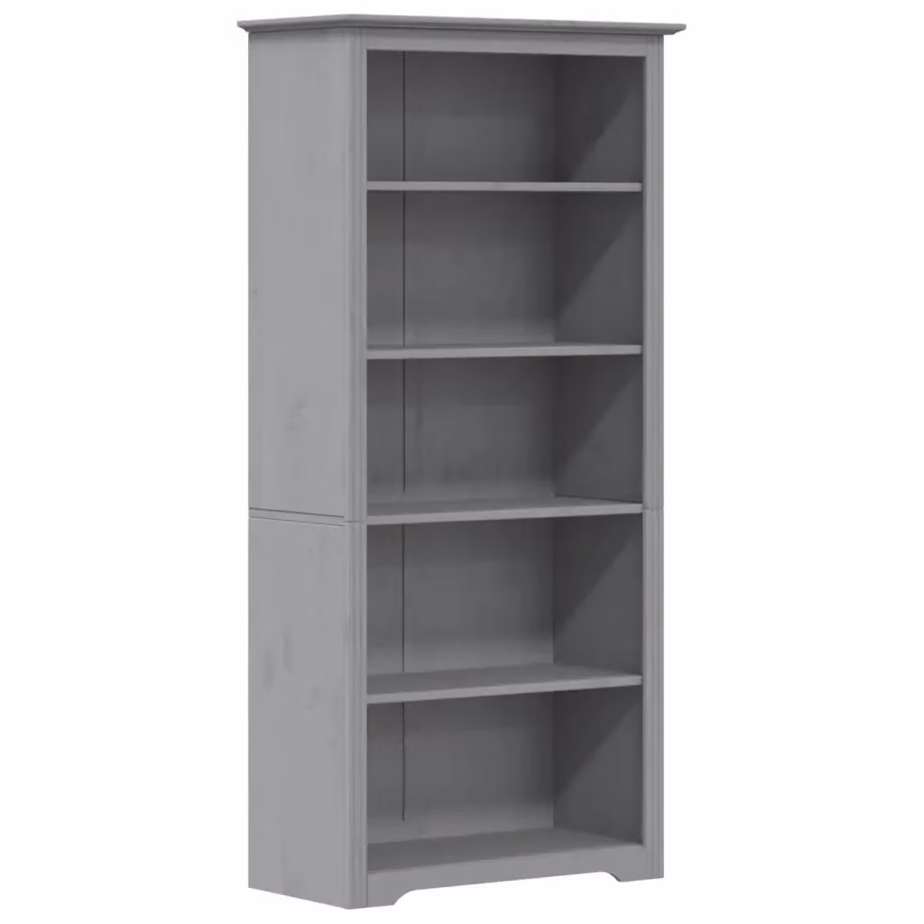 Libreria vidaXL in legno di pino con 5 ripiani, Grigia, L: 82 cm, P: 40 cm, H: 173 cm – 2