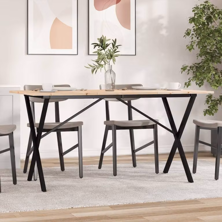 Maison Exclusive - Tavolo da pranzo con telaio a X 160 x 80 x 75 cm legno di pino e acciaio