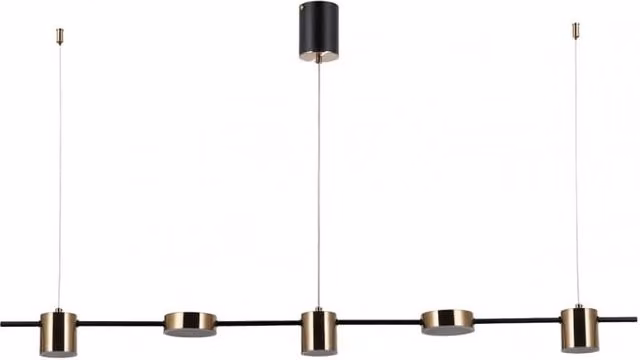 Italux Remdal lampadario LED 5 luci ottone/nero 4000K
