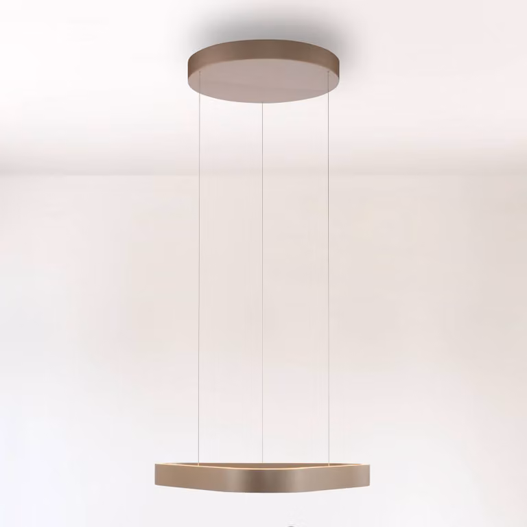 Paul Neuhaus lampada LED a sospensione Q-Stretto, bronzo, 60 cm dimmerabile, Bronzo / Ottone antico, Soggiorno / Sala da pranzo, Metallo, Moderno