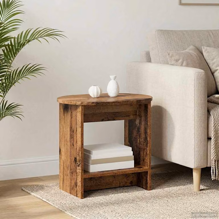 vidaXL Tavolo laterale rettangolare in legno marrone L: 50 cm, P: 39,5 cm, H: 55 cm