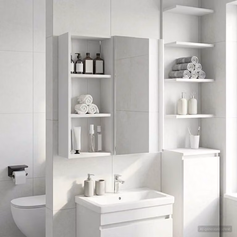 vidaXL Armadio da bagno a muro Bianco 30 x 14 x 70 cm