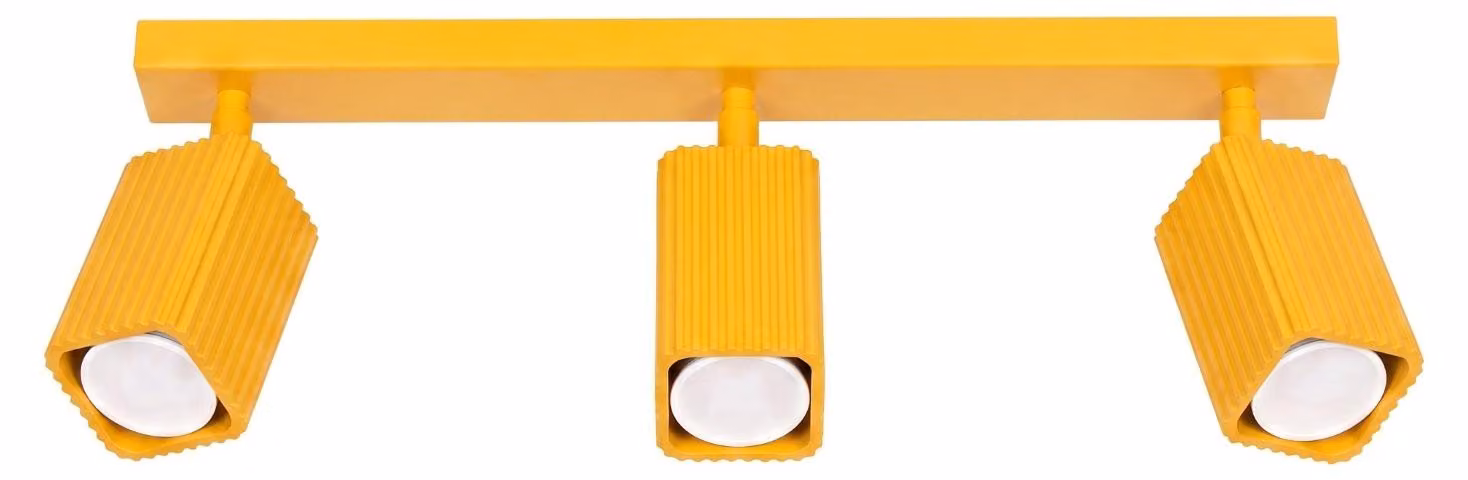 Plafoniera RAYO 3L gialla 3xGU10 10W alluminio 16,5x6x45cm Sollux Lighting
