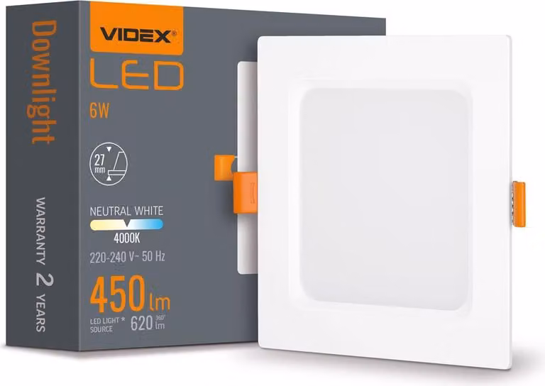 Faretto, bianco, 6 W, apparecchio da incasso, Videx | DLBS-064