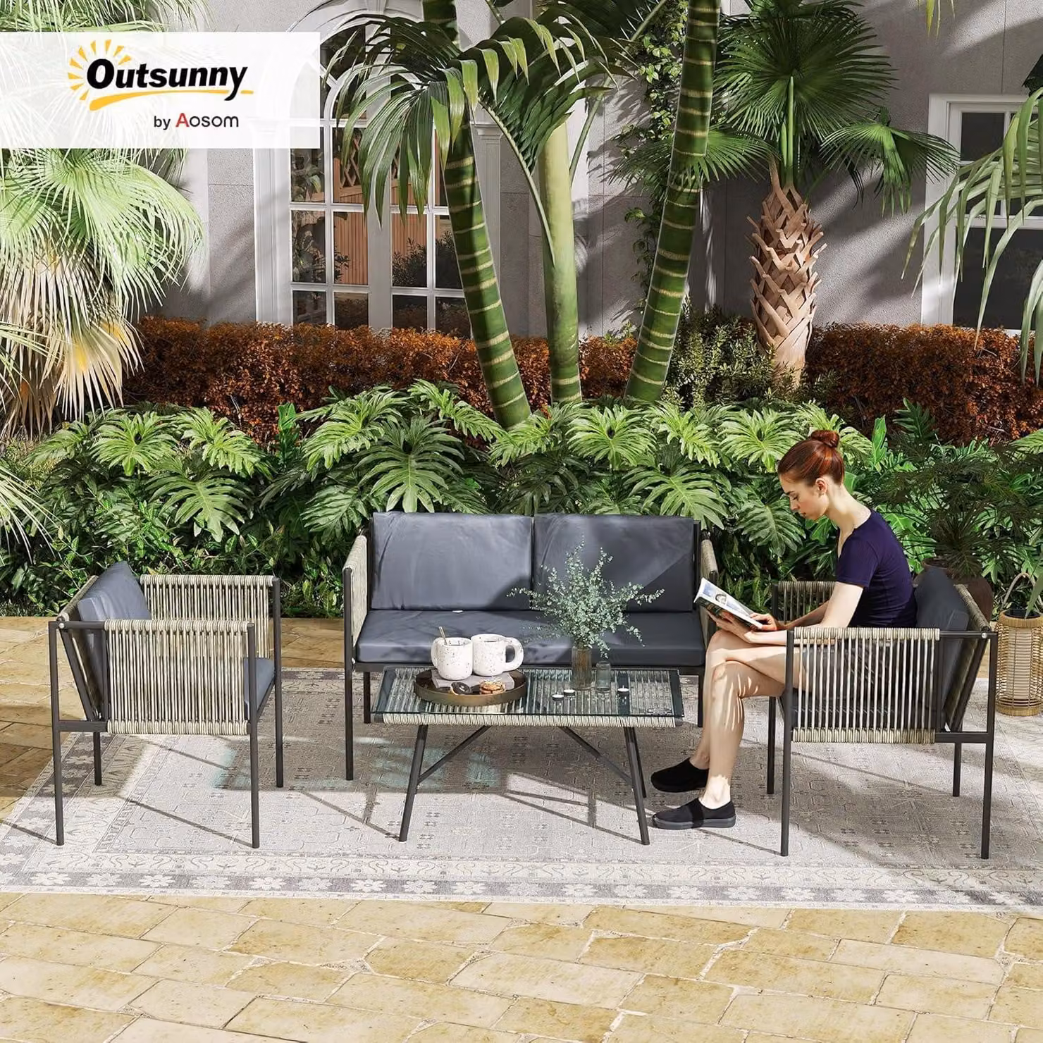 Set da salotto - Set da pranzo - Set per balcone - Arredamento da giardino - Arredo lounge - Polyrattan resistente agli agenti atmosferici