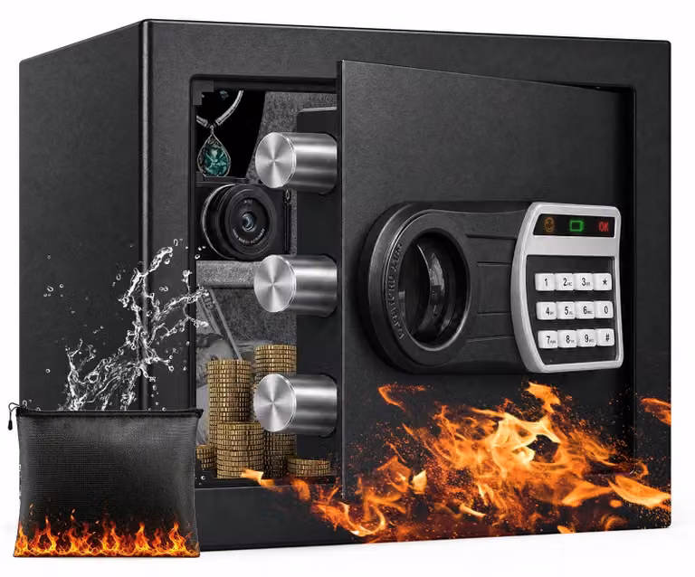 Cassaforte di sicurezza con serratura elettronica a combinazione - Capacità: 35 litri - Materiali: ghisa e nylon