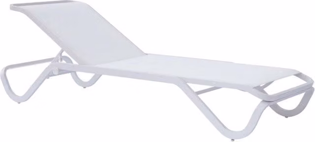Lettino Vieste Alluminio Bianco E Text Bianco Impilabile Moia