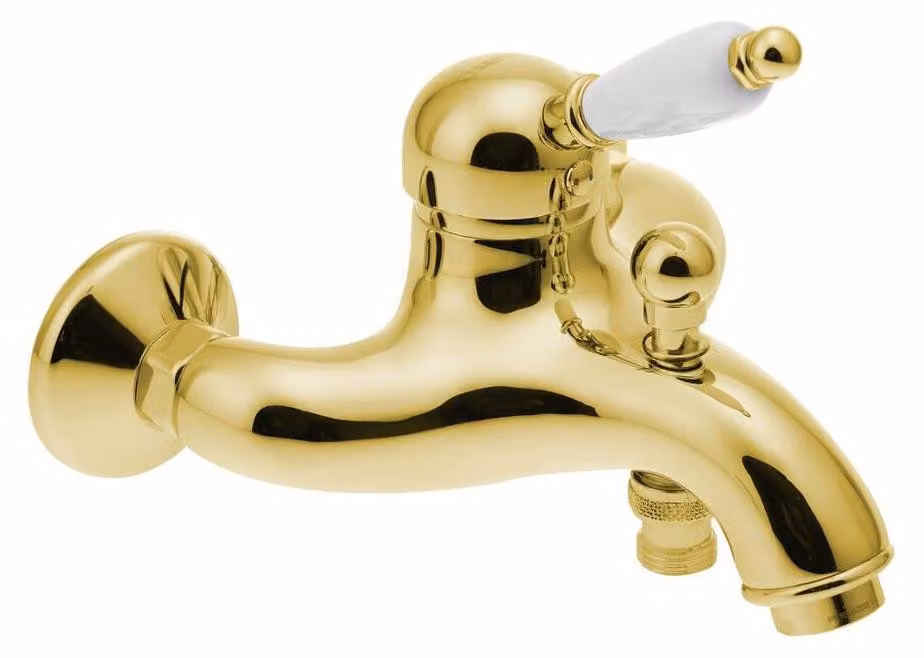 Miscelatore per vasca KIRKÉ WHITE, bianco/oro