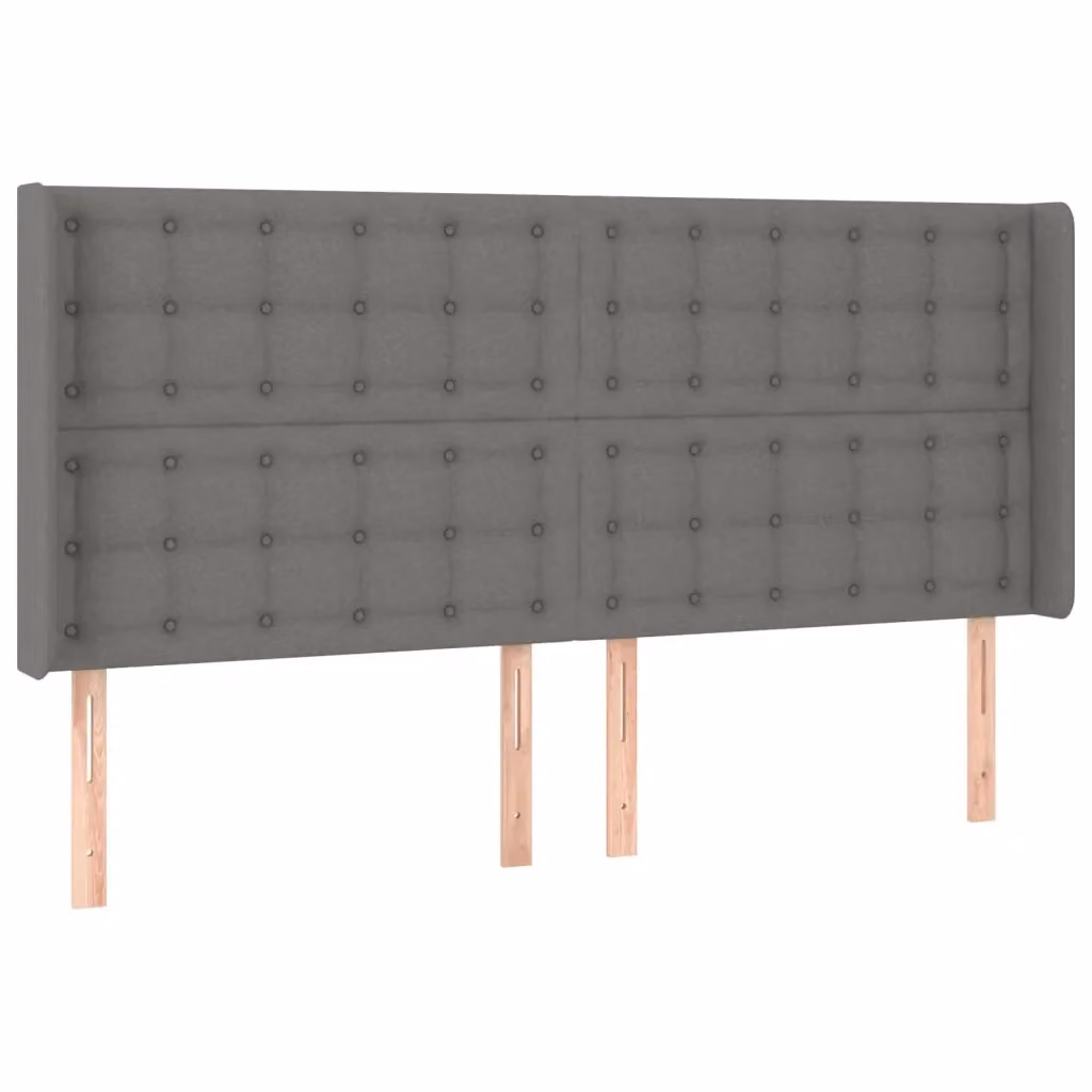 Testiera ad orecchio vidaXL in tessuto grigio con struttura in legno L: 203 cm, P: 16 cm, H: 118/128 cm – 2