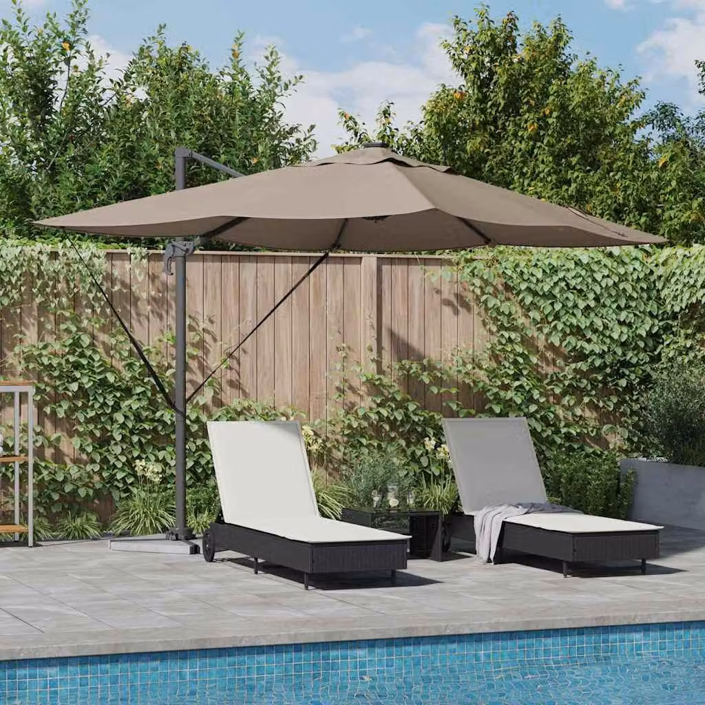 Maison Exclusive - Ombrellone, dimensioni 352 x 251 x 265 cm, realizzato in poliestere e alluminio, colore tortora