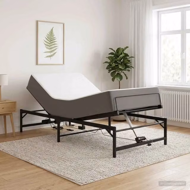 Telaio Letto Elettrico Regolabile Nero 90 x 190 cm Acciaio 42021378