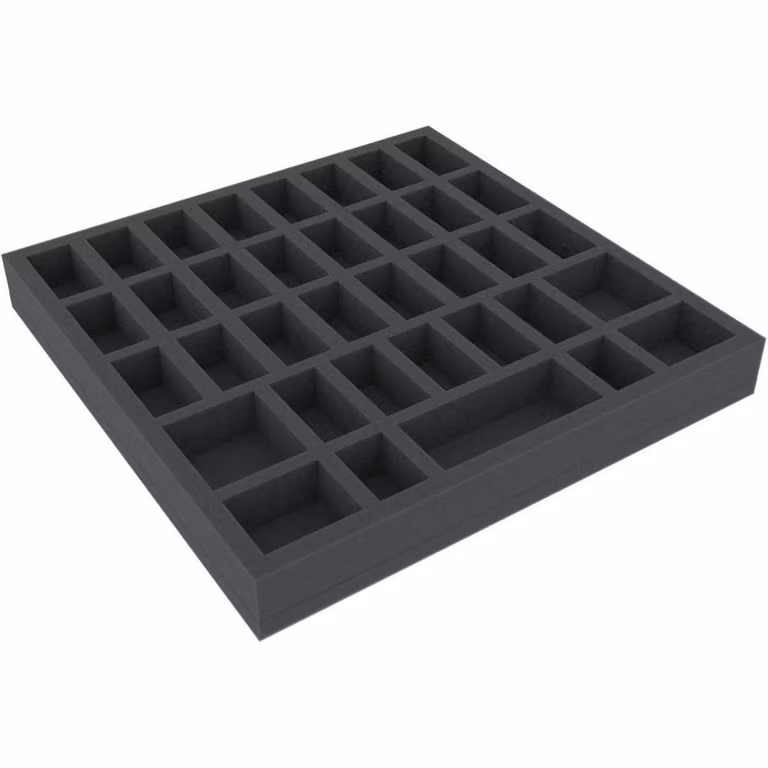 Inserto in schiuma con 36 scomparti per giochi da tavolo, 285x285x35 mm