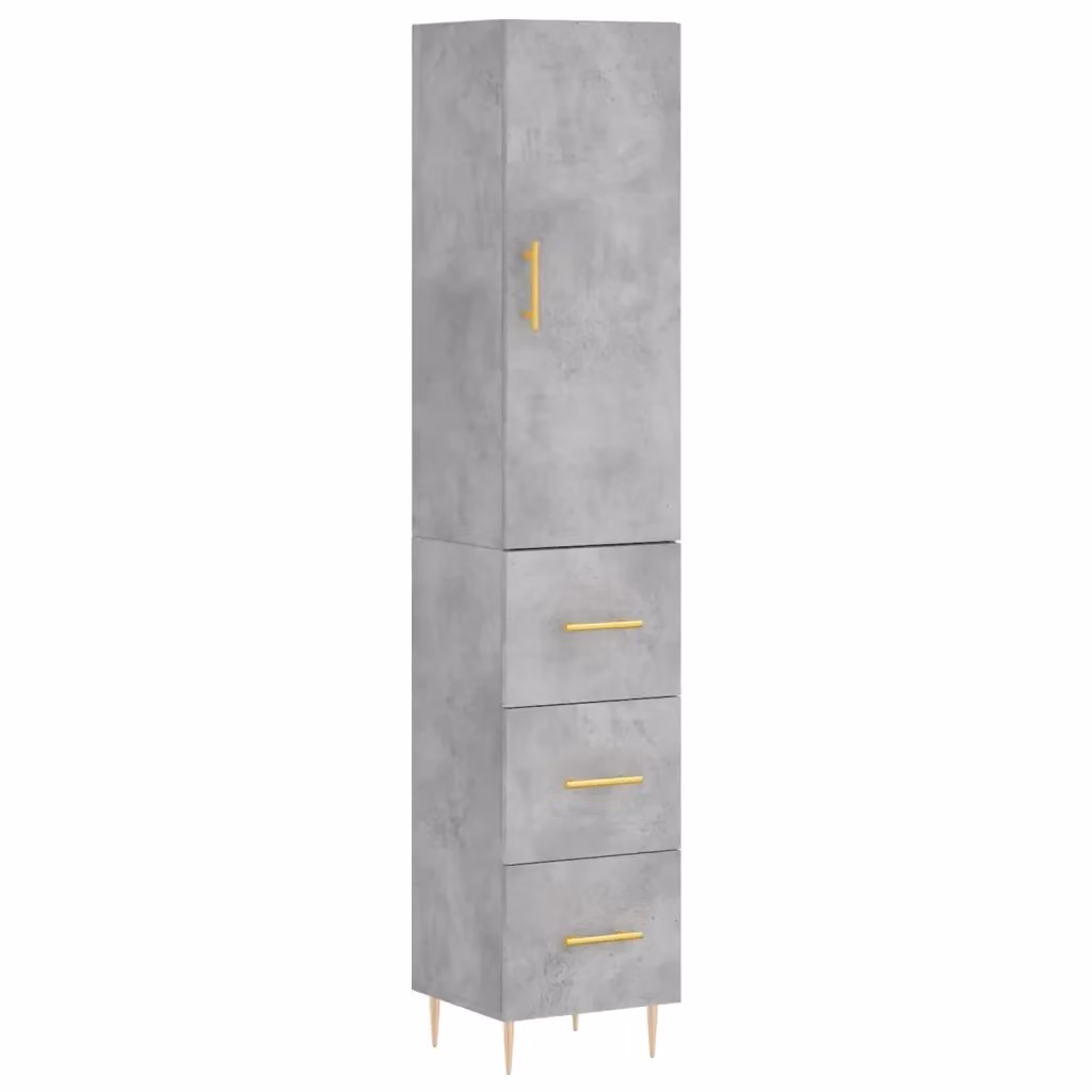 Credenza Buffet Armadio da Cucina Design Mania Grigio con Ante a Battente e Ripiani Interni in Legno e Metallo L/P/H: 34,5 x 34 x 180 cm – 2