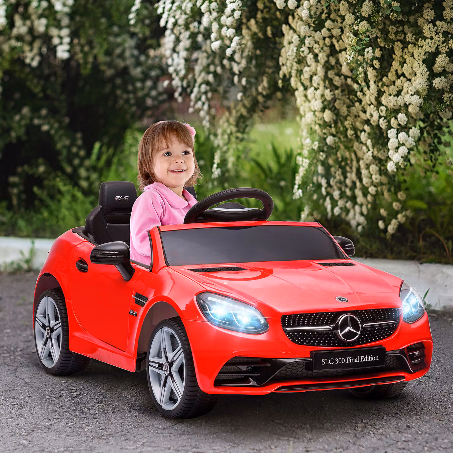 AIYAPLAY Macchina Elettrica per Bambini con Licenza Mercedes SLC 300, Telecomando, Rosso, L: 107 cm, P: 62,5 cm, H: 44 cm – 2