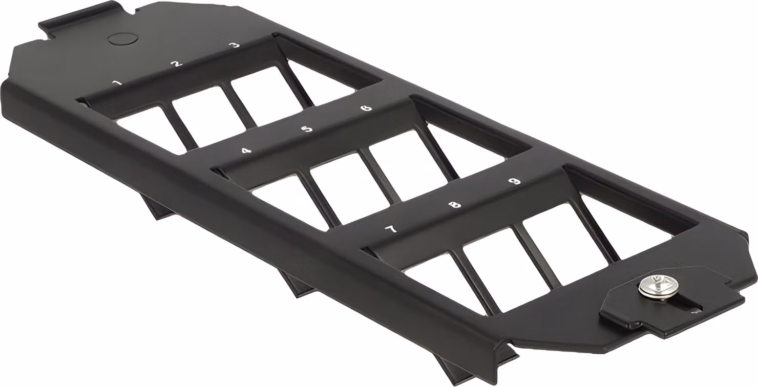 Delock 86281 Keystone Delock Halterung 9 Port für Bodentank schwarz