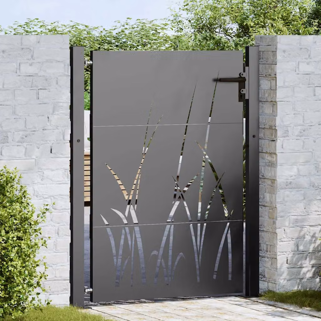 vidaXL Cancello da giardino in acciaio nero L: 110 cm, H: 130 cm – 1
