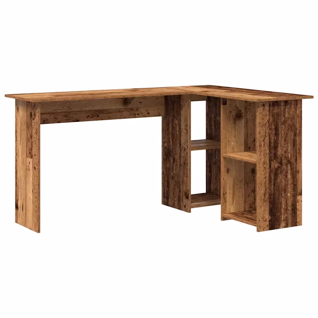 Scrivania angolare moderna vidaXL in legno marrone L: 142 cm, P: 102 cm, H: 73 cm – 2