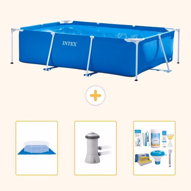 Piscina fuori terra rettangolare - 300x200x75 cm - composta da 4 elementi - modello S21256