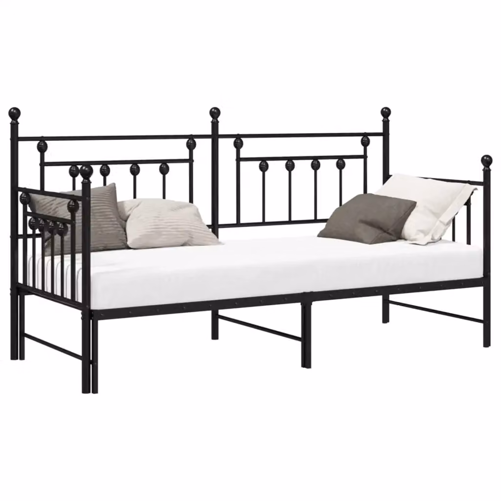 Struttura per letto di giorno in acciaio nero con giroletto L 75 x P 190 cm – 2