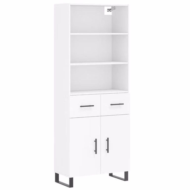 Credenza Bianca 69,5x34x180 cm in Legno Multistrato
