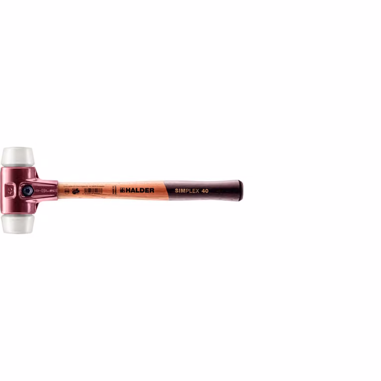 Mazza SIMPLEX soft-face con alloggiamento TE e manico in legno, Ø 40, superplastica