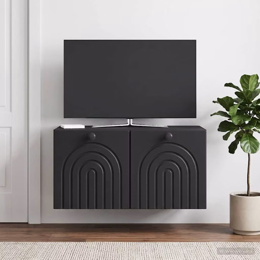 vidaXL Mobile Porta TV da Muro Nero L: 59,5 cm, P: 41 cm, H: 30 cm