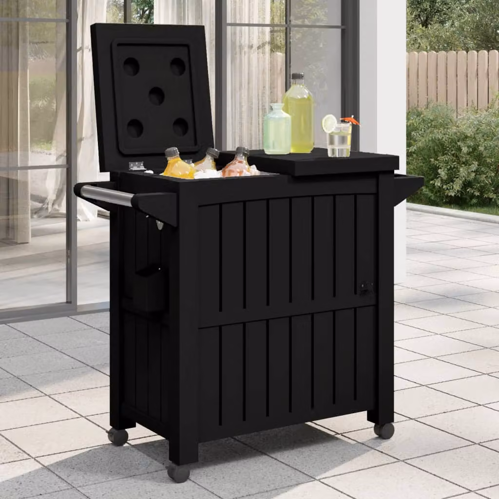 vidaXL Carrello di Servizio 3 in 1 in Polipropilene Nero L/P/H: 86,5 x 102,0 x 46,0 cm