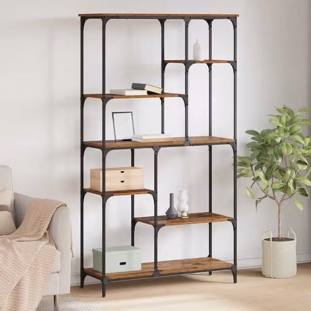 Libreria-Scaffale per Libri-Mobile di Stoccaggio Legno vecchio 99 x 35,5 x 176 cm Legno multistrato