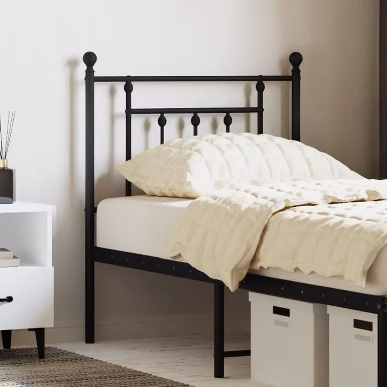 Testiera di ricambio vidaXL in metallo nero laccato stile classico per camera da letto