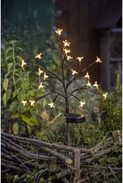 Arbusto fiorito solare, GALIX G4505, 20 LED bianco caldo 3000K, altezza 72,5 cm, autonomia 8 ore