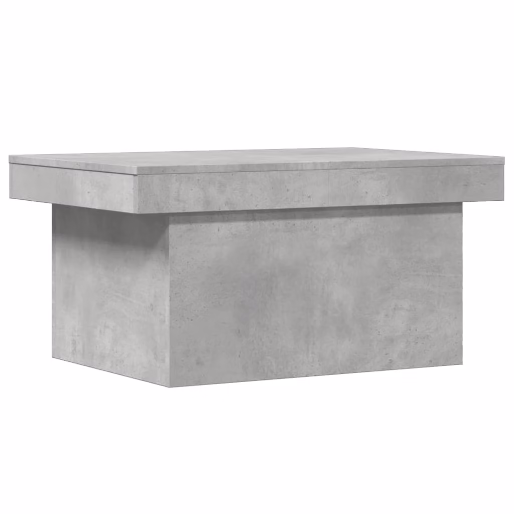 Tavolino in cemento grigio 80x55x40 cm materiale a base di legno